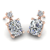 Cushion Shape Lab Grown Diamond Drop Earrings EDCCD - HEERA DIAMONDS