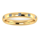 Five 0.15 Carat Princess Cut Diamond Station Set Wedding Band IPC300 - HEERA DIAMONDS