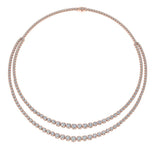 Double Row 15 Carat Round Brilliant Cut Diamond Illusion Set Tennis Necklace NE51062 - HEERA DIAMONDS