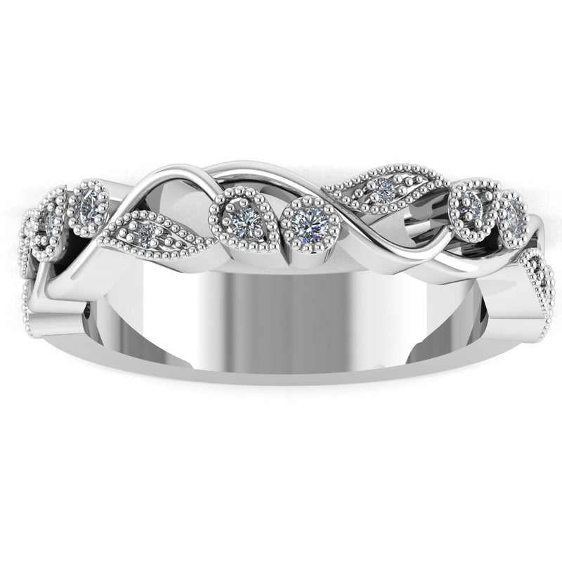 "Embry" Sparkling Leaf Foliage Diamond Eternity Ring ET71 - HEERA DIAMONDS