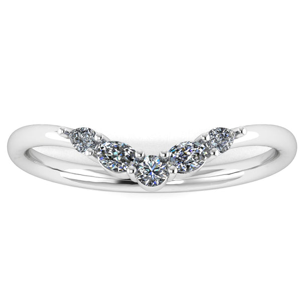 "Zoey" Dainty Round, Pear and Oval Diamond Shaped Eternity Band ET49 - HEERA DIAMONDS