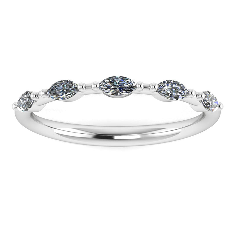 Dainty Sparkling Five Marquise 0.25 Carat Diamond Wedding Band - HEERA DIAMONDS