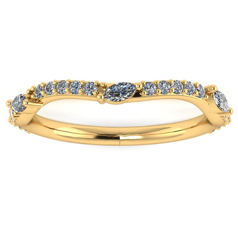 "Kai" Dainty Marquise Leaf Diamonds on Wave Shaped Eternity Ring ET7 - HEERA DIAMONDS