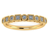 "Navi" Square and Round Circle Pattern Diamond Half Eternity Ring ET78 - HEERA DIAMONDS