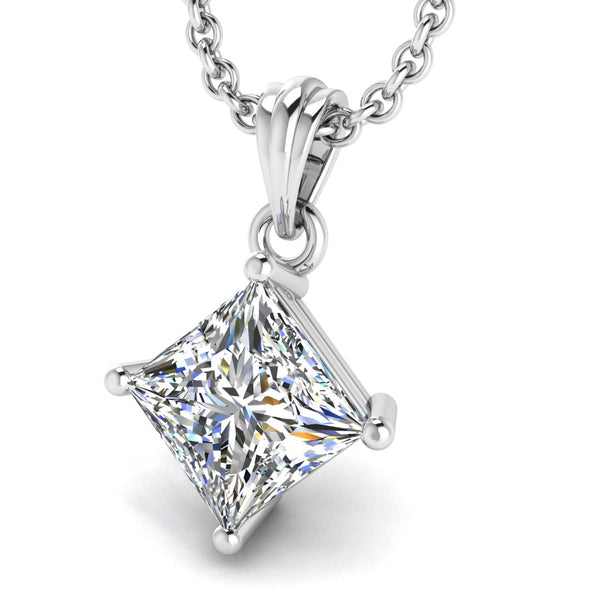 Princess Cut Solitaire Lab Grown Diamond Pendant PPC4B - HEERA DIAMONDS