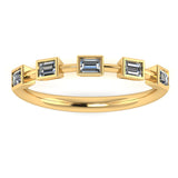 Sparkling Five 0.25 Carat Emerald Cut Diamond Wedding Band - HEERA DIAMONDS