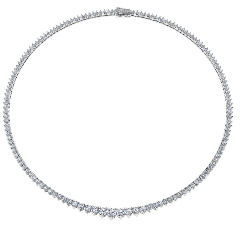 Round Brilliant Cut Diamond Tennis Necklace NE210018 - HEERA DIAMONDS