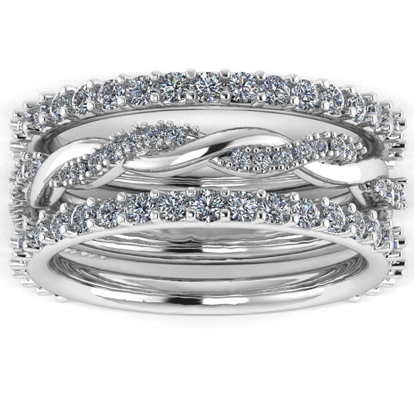 "Suri" Triple Stack Half Eternity Ring ET38 - HEERA DIAMONDS