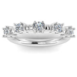 "Arria" Raised Round Brilliant 0.55ct Diamond Half Eternity Ring ET17 - HEERA DIAMONDS