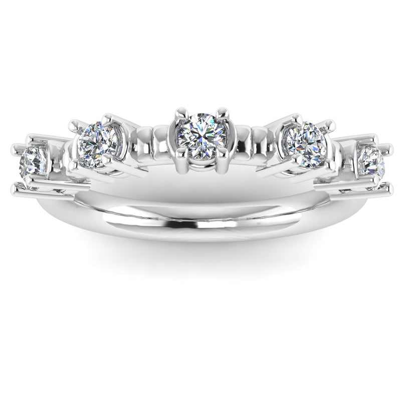 "Arria" Raised Round Brilliant 0.55ct Diamond Half Eternity Ring ET17 - HEERA DIAMONDS