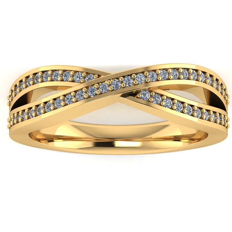 "Ciana" Crossover Pavé Diamond Eternity Ring ET67 - HEERA DIAMONDS