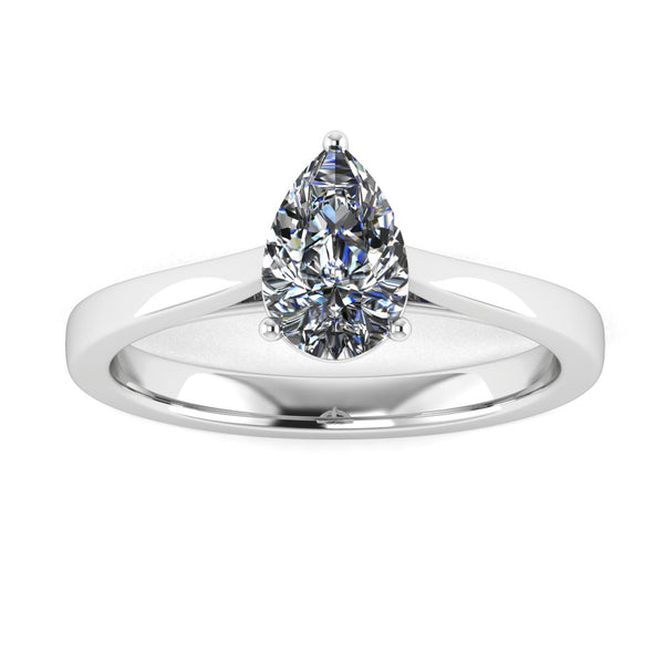 "Rain" Solitaire Pear Cut Diamond Engagement Ring SSPS02 - HEERA DIAMONDS