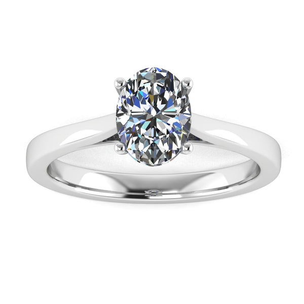 "Poppy" Solitaire Oval Brilliant Cut Diamond Engagement Ring SSOC05 - HEERA DIAMONDS