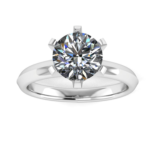 "Lula" Round Brilliant Solitaire Diamond Engagement Ring SSRB40 - HEERA DIAMONDS