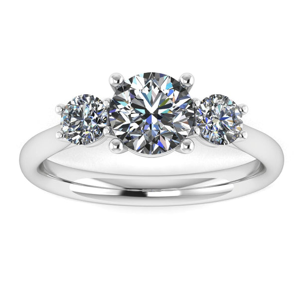 "Harper" Three Stone Round Brilliant Cut Diamond Trilogy Engagement Ring 3SRB51 - HEERA DIAMONDS