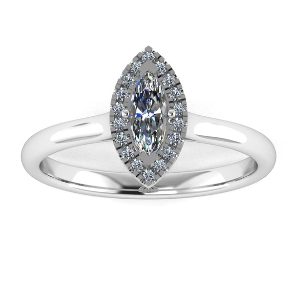 "Ashley" Halo Marquise Cut Engagement Ring HAMC02 - HEERA DIAMONDS