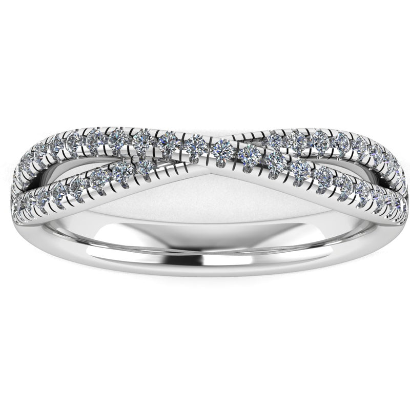 "Bianca" Crossover Pavé Diamond Eternity Ring ET66 - HEERA DIAMONDS