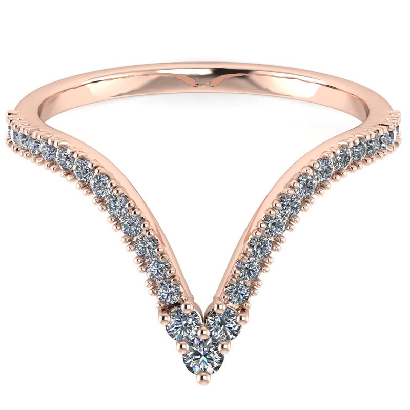 "Eloise" Deep V Shaped Pavé Diamond Eternity Ring ET44 - HEERA DIAMONDS