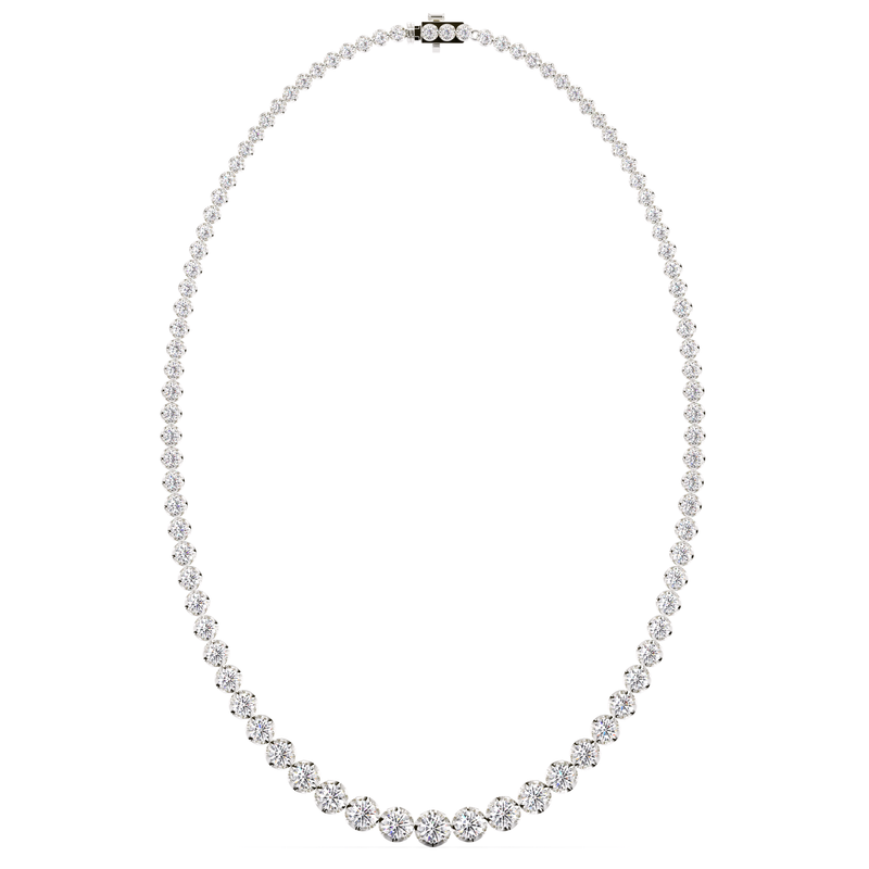 Round Brilliant Cut Graduating Diamond Illusion Set Necklace NE210030 - HEERA DIAMONDS