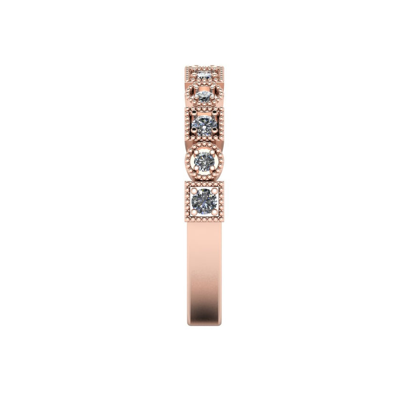 "Josie" Round Circle and Square Pattern Diamond Half Eternity Ring ET75 - HEERA DIAMONDS