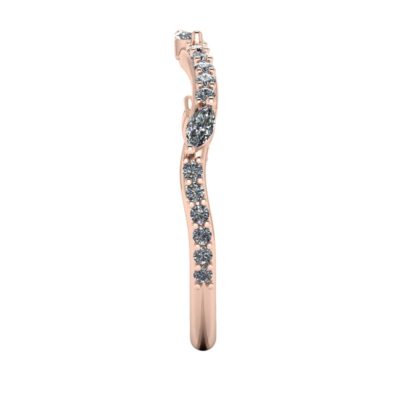 "Kai" Dainty Marquise Leaf Diamonds on Wave Shaped Eternity Ring ET7 - HEERA DIAMONDS