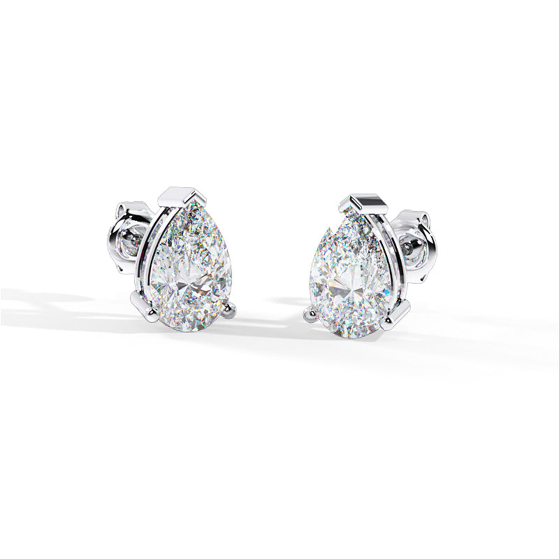 Pear Shape Diamond Stud Earrings - EPS3B - HEERA DIAMONDS