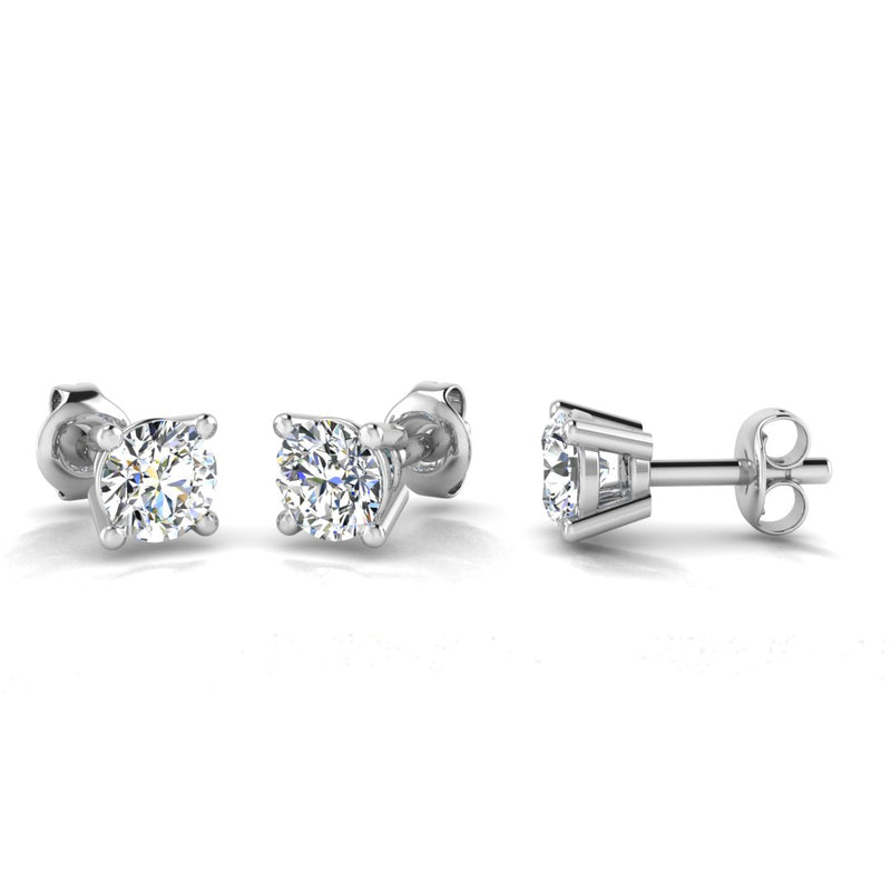 Round Brilliant Diamond Stud Earrings 4 Claw - ESRB4B - HEERA DIAMONDS