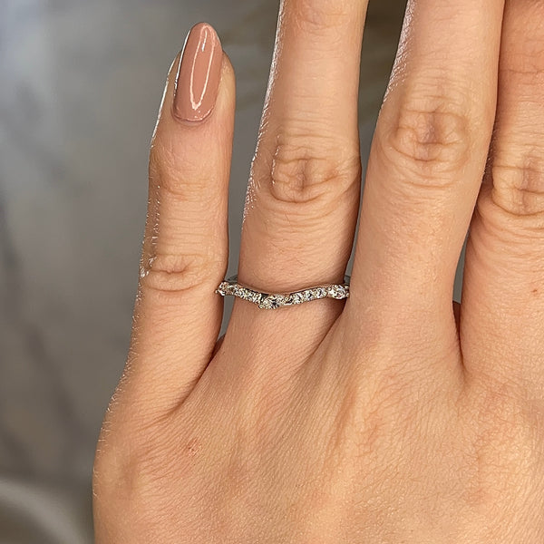 "Kai" Dainty Marquise Leaf Diamonds on Wave Shaped Eternity Ring ET7 - HEERA DIAMONDS