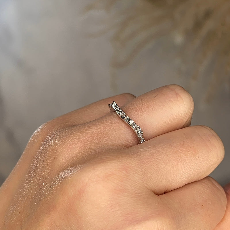 "Kai" Dainty Marquise Leaf Diamonds on Wave Shaped Eternity Ring ET7 - HEERA DIAMONDS