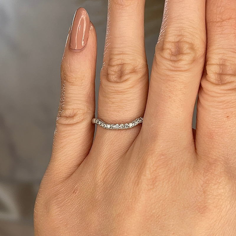 "Emery" Pavé Diamond Subtly Shaped Eternity Ring ET33 - HEERA DIAMONDS