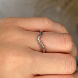 "Vera" Subtle Foliage V Shaped Diamond Eternity Ring ET40 - HEERA DIAMONDS