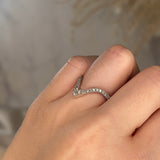 "Eloise" Deep V Shaped Pavé Diamond Eternity Ring ET44 - HEERA DIAMONDS