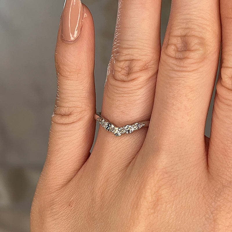 "Zoey" Dainty Round, Pear and Oval Diamond Shaped Eternity Band ET49 - HEERA DIAMONDS