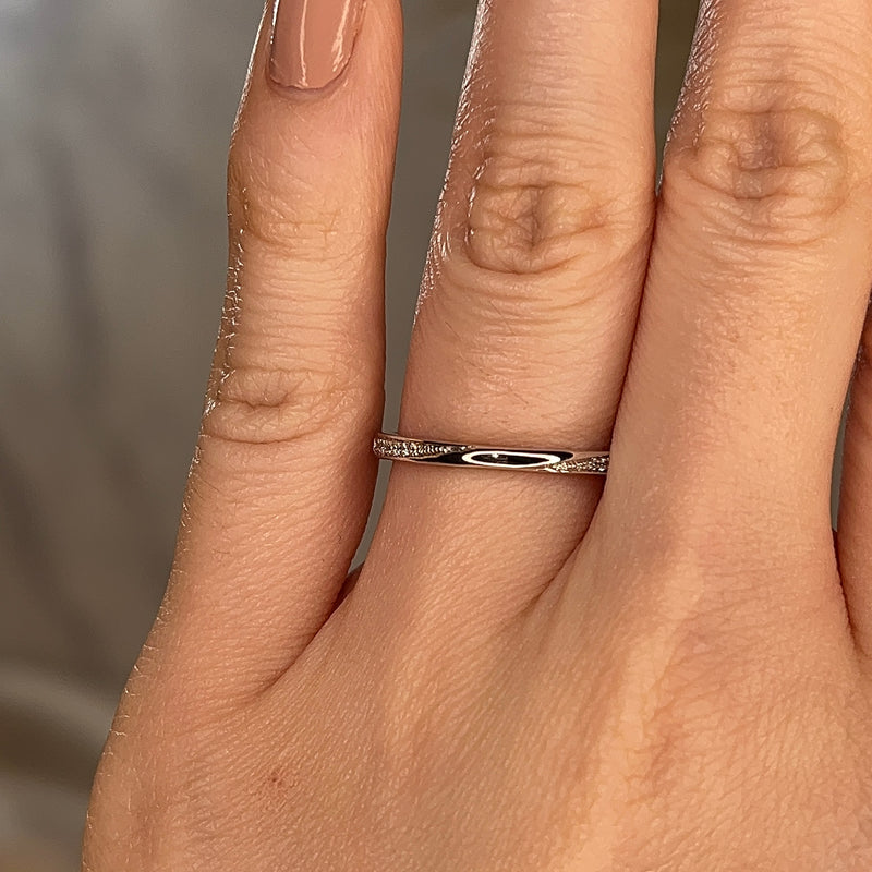 "Anna" Minimal Subtle Slash Diamond Eternity Ring ET65 - HEERA DIAMONDS