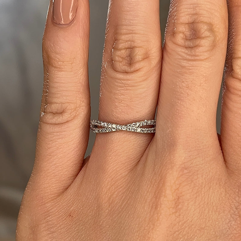 "Bianca" Crossover Pavé Diamond Eternity Ring ET66 - HEERA DIAMONDS