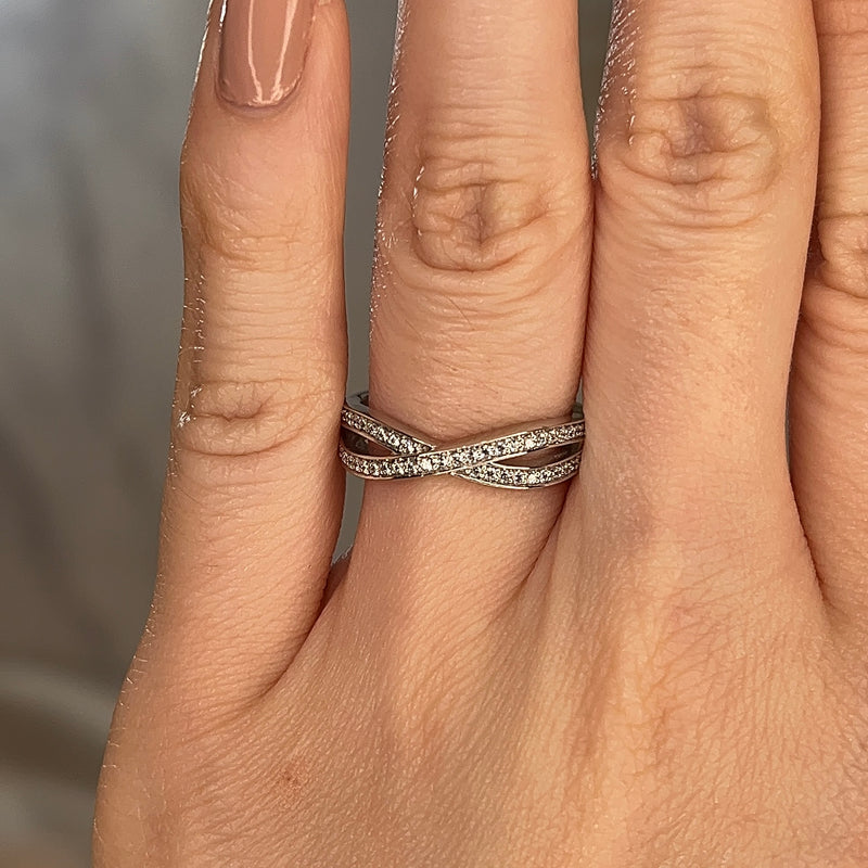 "Ciana" Crossover Pavé Diamond Eternity Ring ET67 - HEERA DIAMONDS