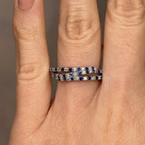 "Lucille" Irregular Crossover Zig Zag Blue and White Diamond Eternity Ring - HEERA DIAMONDS