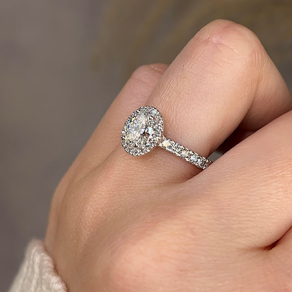 "Morgan" Oval Cut Diamond Shoulders Engagement Ring - HEERA DIAMONDS