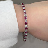 Round Brilliant Diamond and Ruby 4 Claw Bracelet BRDR45345