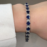 Round Brilliant Diamond and Sapphire 4 Claw Bracelet BRDS45345