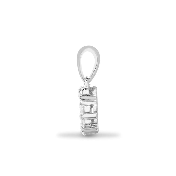 18ct White 1.00ct Round & Princess cut Diamond Pendant - HEERA DIAMONDS
