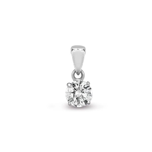 18ct White Gold 1.00ct 4 Claw Diamond Solitaire Pendant - HEERA DIAMONDS