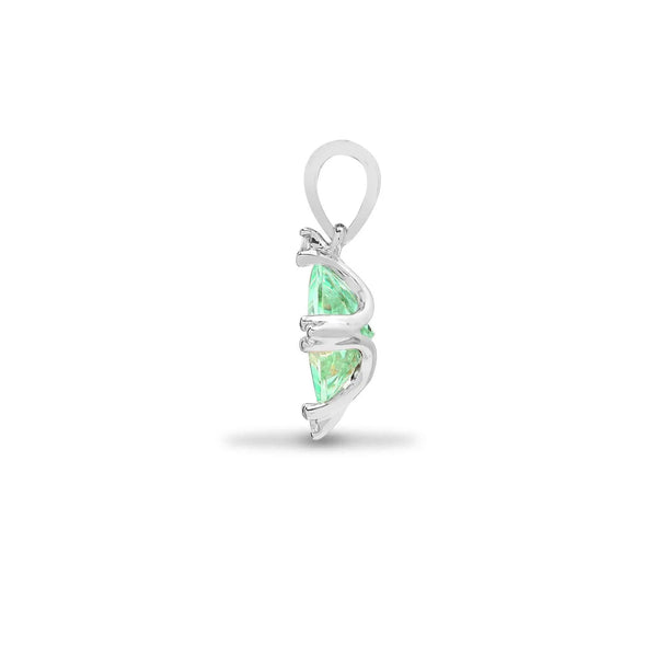 18ct White Gold Diamond And Green Amethyst Pendant - HEERA DIAMONDS