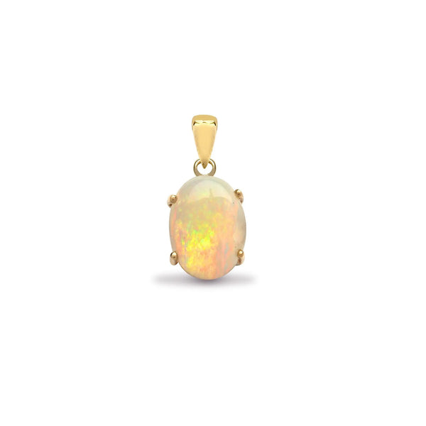 18ct Yellow Gold Opal Pendant - HEERA DIAMONDS