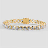 Round Cut Diamond Line Tennis Bracelet in Four Claw setting