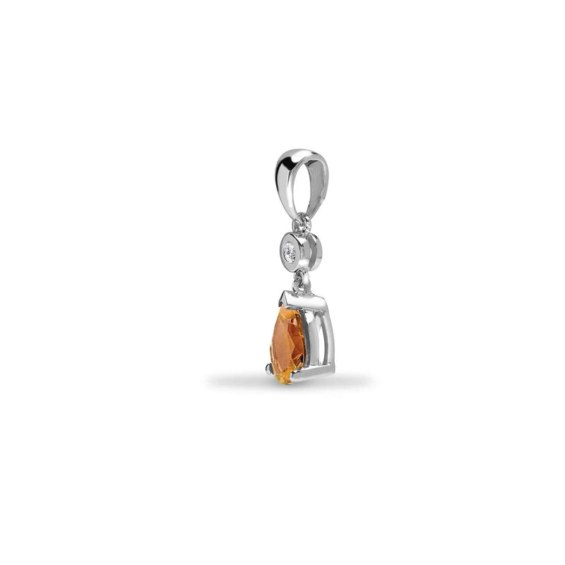 9ct White Diamonds - 4pts Morganite - 70pts Drop Pendant - HEERA DIAMONDS