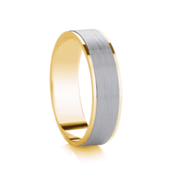 Traditional Court Two Tone Wedding band with Insert in Comfort fit. - HEERA DIAMONDS