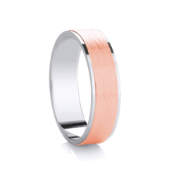 Traditional Court Two Tone Wedding band with Insert in Comfort fit. - HEERA DIAMONDS