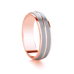 Traditional Court Two Tone Wedding band with Insert in Comfort fit. - HEERA DIAMONDS