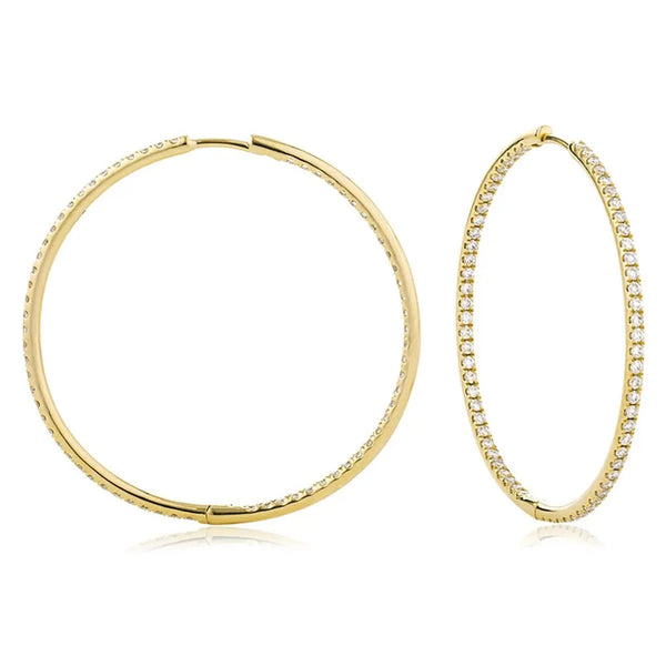 DIAMOND HOOP EARRINGS IN 18K YELLOW GOLD - HEERA DIAMONDS